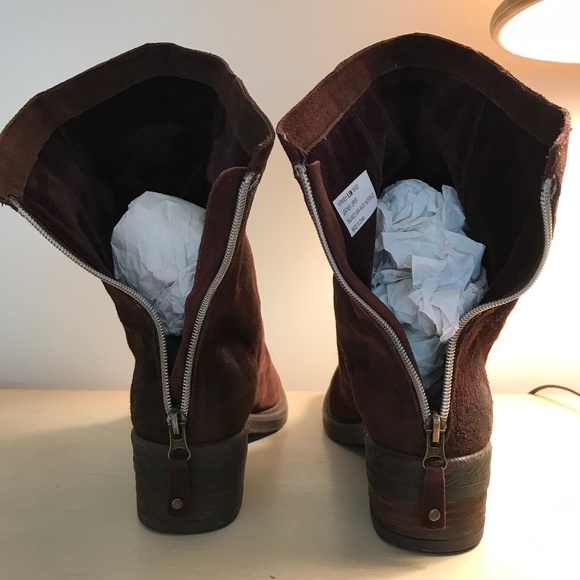 FERNWEH BOHEME BROWN SUEDE SLOUCH ANKLE BOOTS - Picture 9 of 10